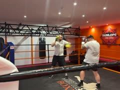 Boxing training inside the ring